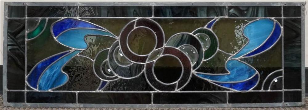 LEADED GLASS PANEL, 36-1/2 X 13