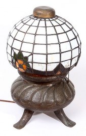 LEADED GLASS PARLOR LAMPLEADED