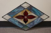 LEADED GLASS RHOMBUS SHAPED WI