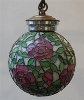 LEADED GLASS 'ROSES' LIGHT FIX