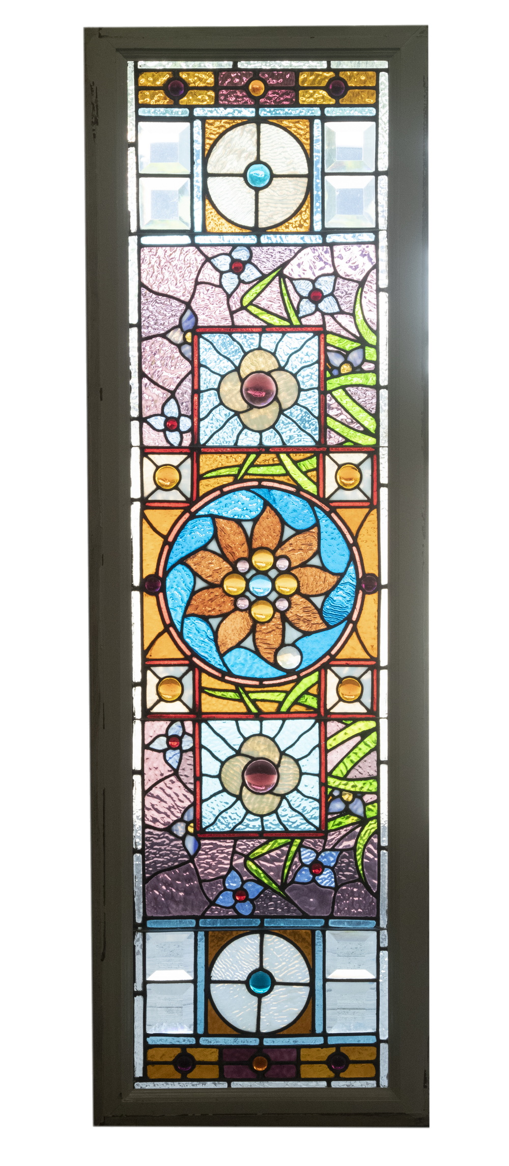LEADED GLASS VERTICAL RECTANGULAR