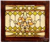 LEADED GLASS WINDOW, CA. 1900L