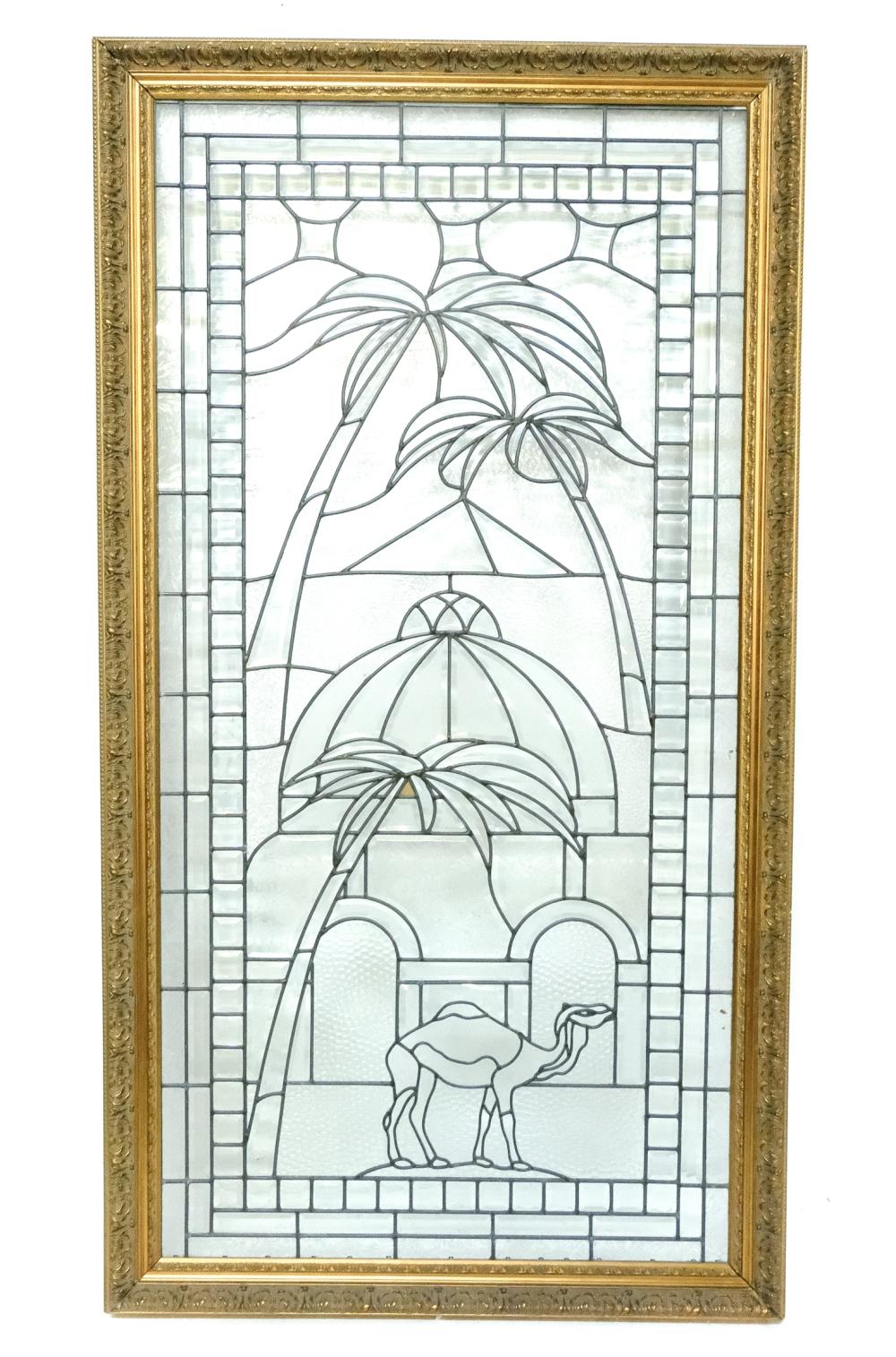 LEADED GLASS WINDOW DESERT SCENE