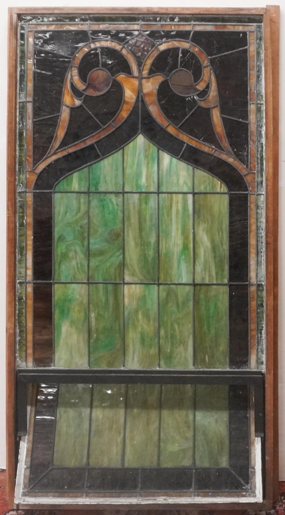 LEADED GLASS WINDOW PANEL