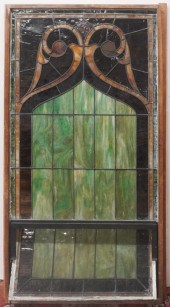 LEADED GLASS WINDOW PANEL OVER