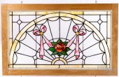 LEADED GLASS WINDOW TRANSOM, C