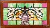 LEADED GLASS WINDOW TRANSOM, C