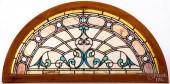 LEADED GLASS WINDOW TRANSOM, C
