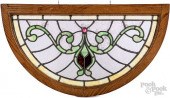 LEADED GLASS WINDOW TRANSOM, C