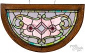 LEADED GLASS WINDOW TRANSOM, C