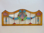 LEADED GLASS WINDOW WITH DECOR