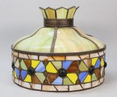 LEADED SLAG GLASS HANGING FIXT