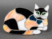 LEADED & STAINED GLASS CAT HAN