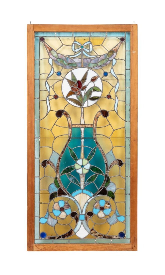 LEADED STAINED GLASS FLORAL
