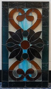 LEADED STAINED GLASS PANEL BY