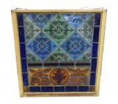 LEADED STAINED GLASS PANEL, LA