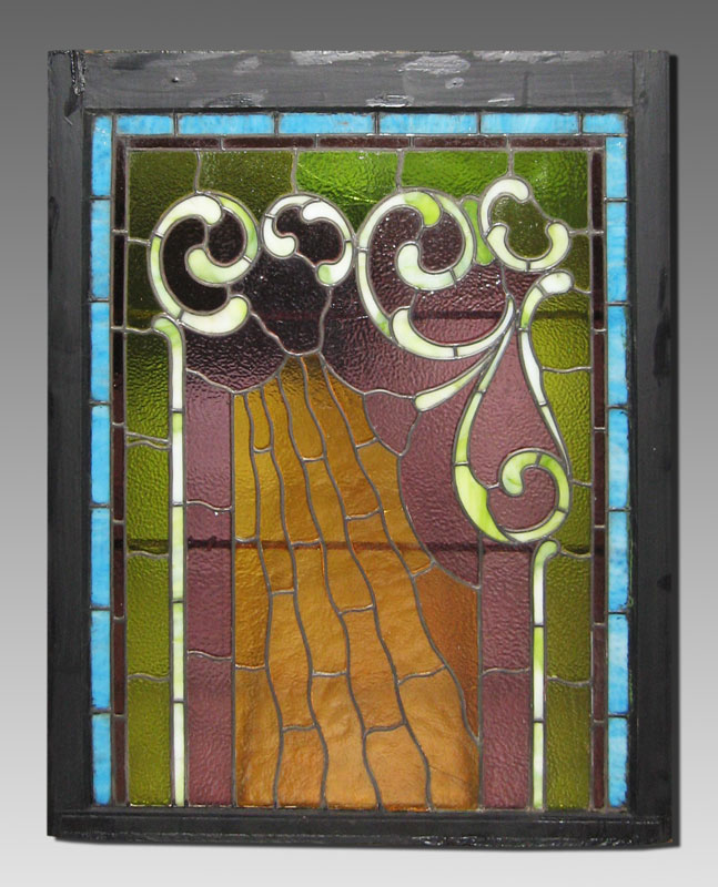 LEADED STAINED GLASS WINDOW: Art