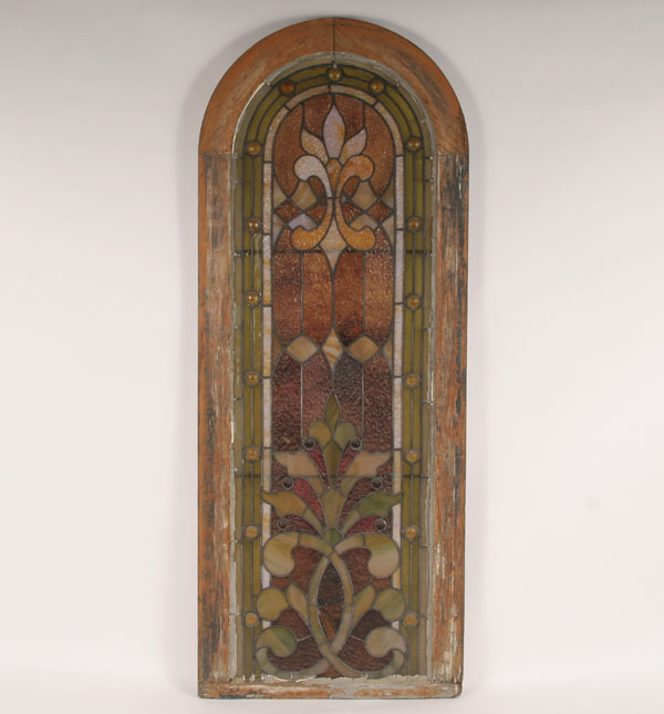 Leaded stained glass window with