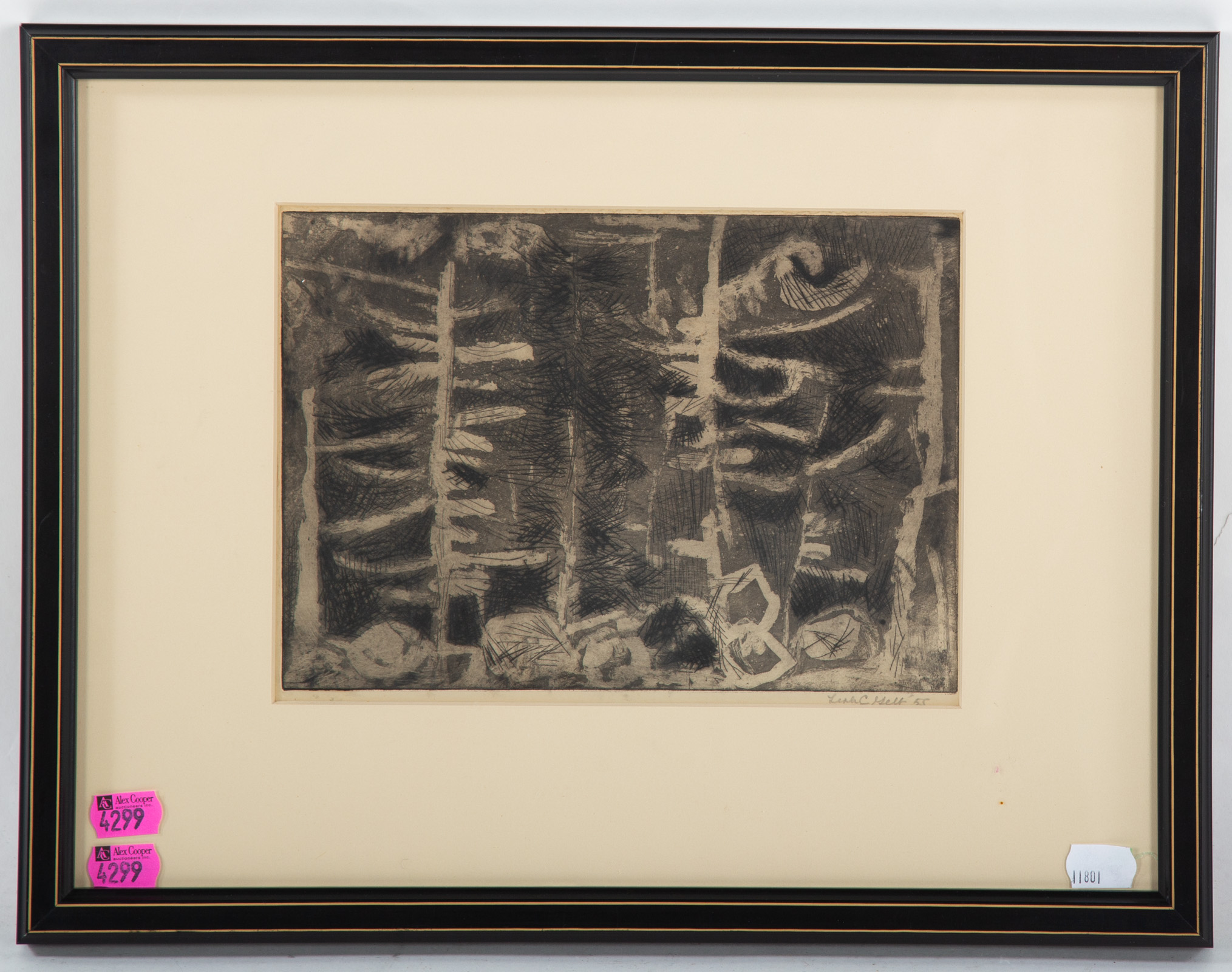 LEAH GELB. ABSTRACT FOREST, ETCHING