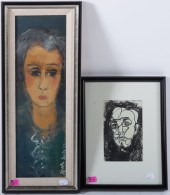 LEAH GELB. PAIR OF PORTRAITS O