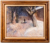 LEAL MACK WINTER SCENE OIL ON
