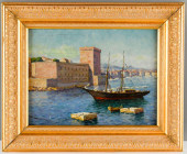 LEANDRE GIRAUD OIL ON PANEL â€