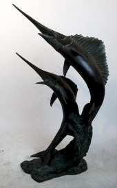 LEAPING MARLINS BRONZE FOUNTAI
