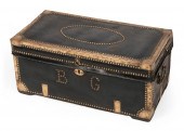 LEATHER AND BRASS-BOUND CAMPHO