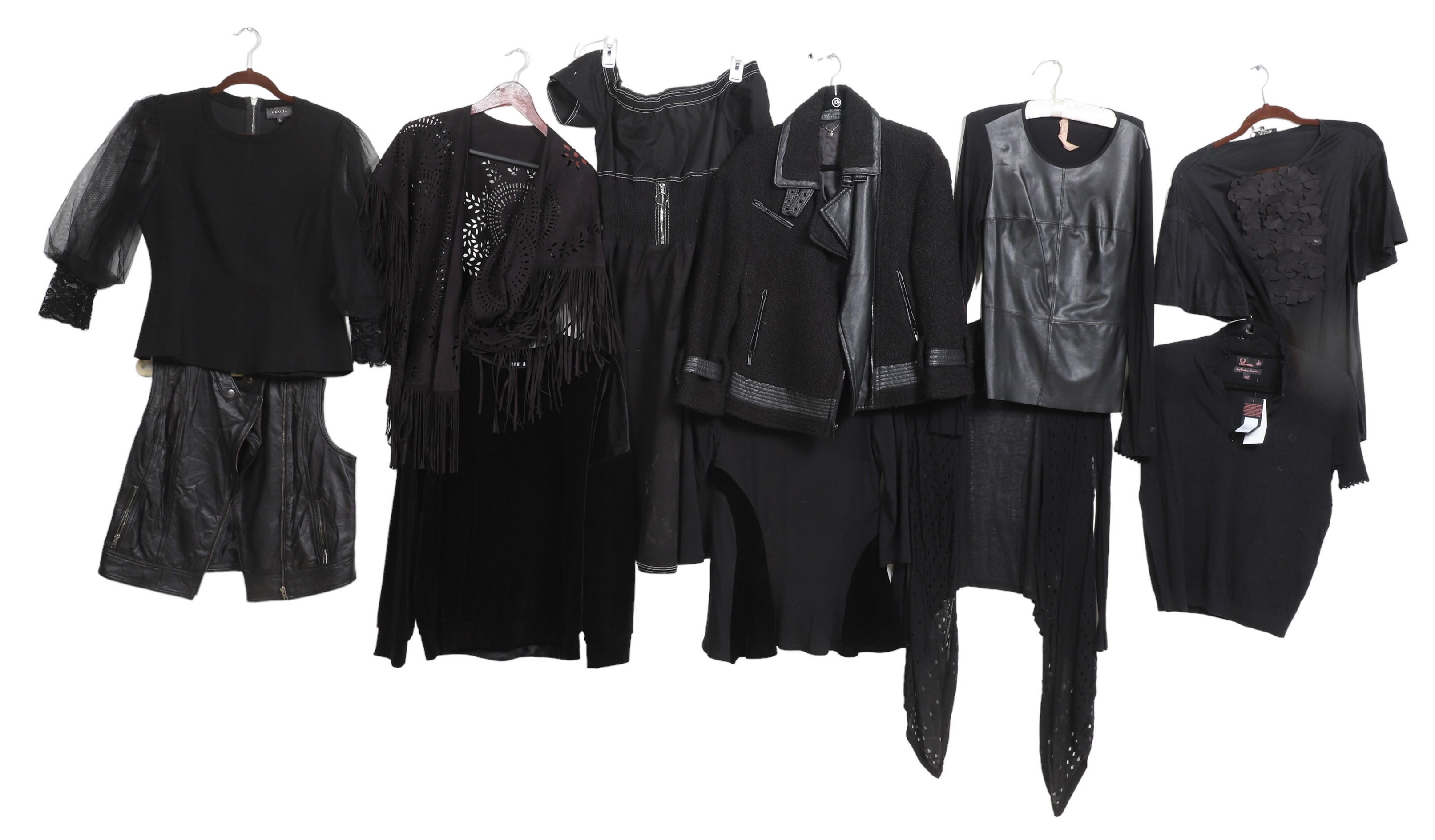 Leather and knit garment group to