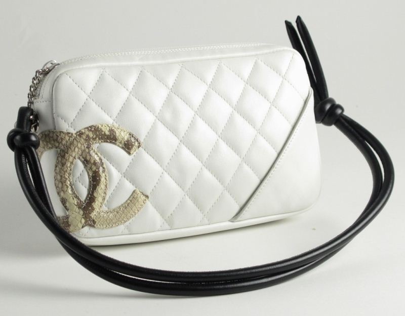 Leather and Python ''Cambon'' Bag