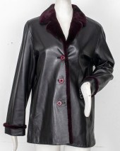 LEATHER AND SHEARED MINK JACKE