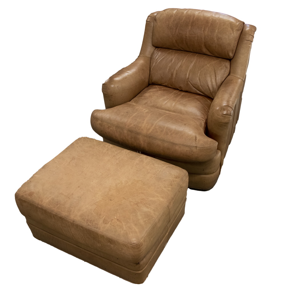 LEATHER ARMCHAIR WITH MATCHING