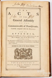 LEATHER BOUND BOOK, 1782<br>Le
