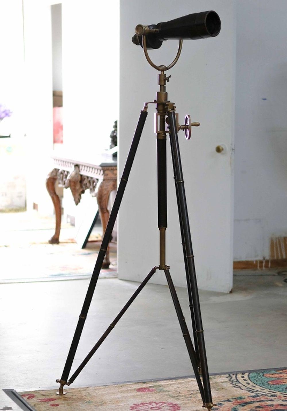 LEATHER & BRASS MOUNTED TELESCOPE