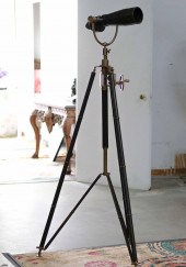 LEATHER & BRASS MOUNTED TELESC