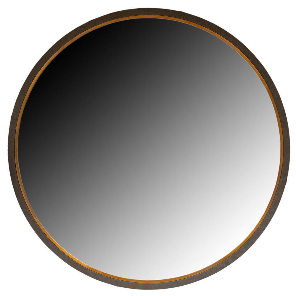 LEATHER & BRASS ROUND WALL