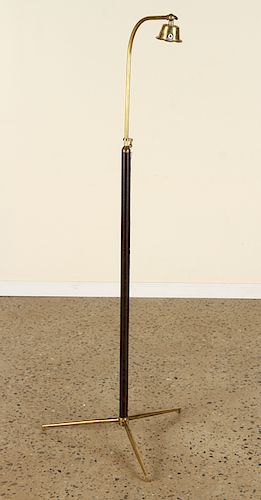 LEATHER BRONZE FLOOR LAMP MANNER OF