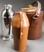 LEATHER CASED CHROME COCKTAIL