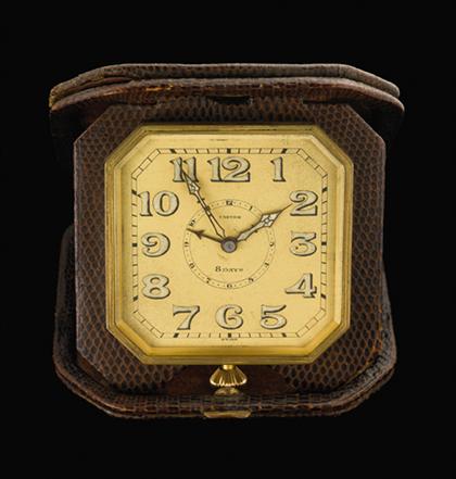 Leather cased travel clock by,