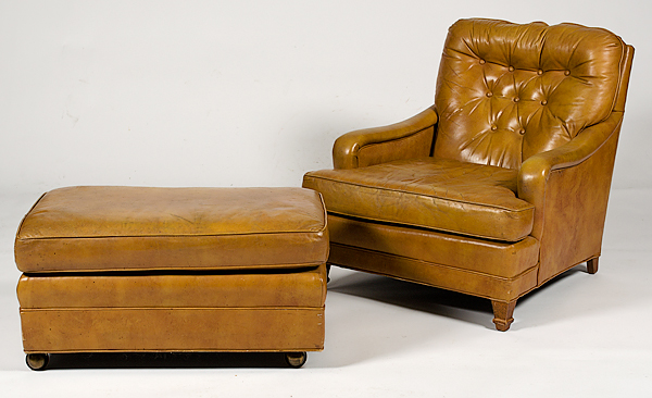 Leather Chair and Ottoman 20th