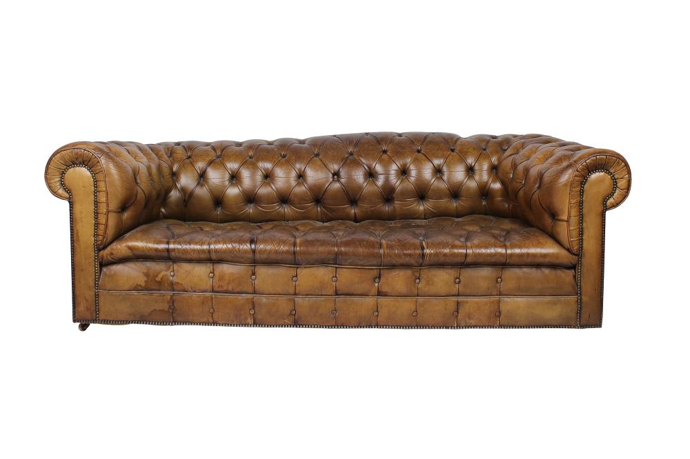 LEATHER CHESTERFIELD SOFACondition: