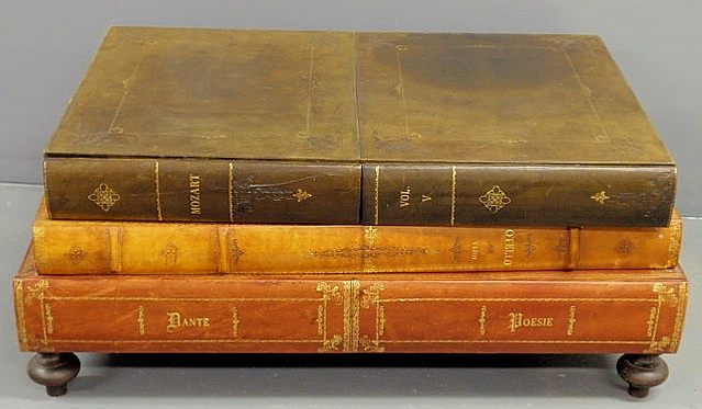 Leather covered faux stacked book