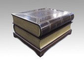 LEATHER COVERED STACKED BOOK C