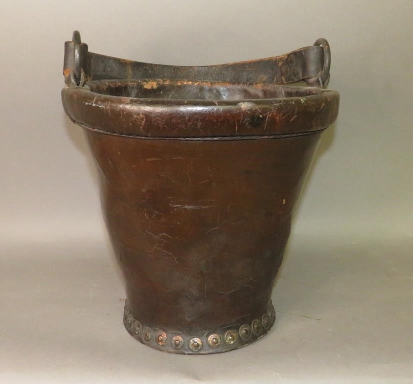 LEATHER FIRE BUCKET WITH