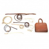 LEATHER FIREWOOD CARRIER AND L