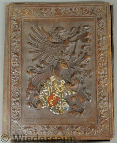 Leather folio embossed with the