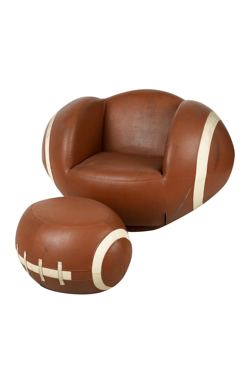 LEATHER FOOTBALL CHAIR &