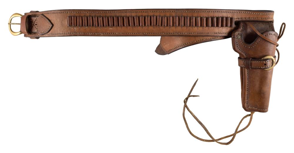 LEATHER GUN BELT RIG EARLY 20TH