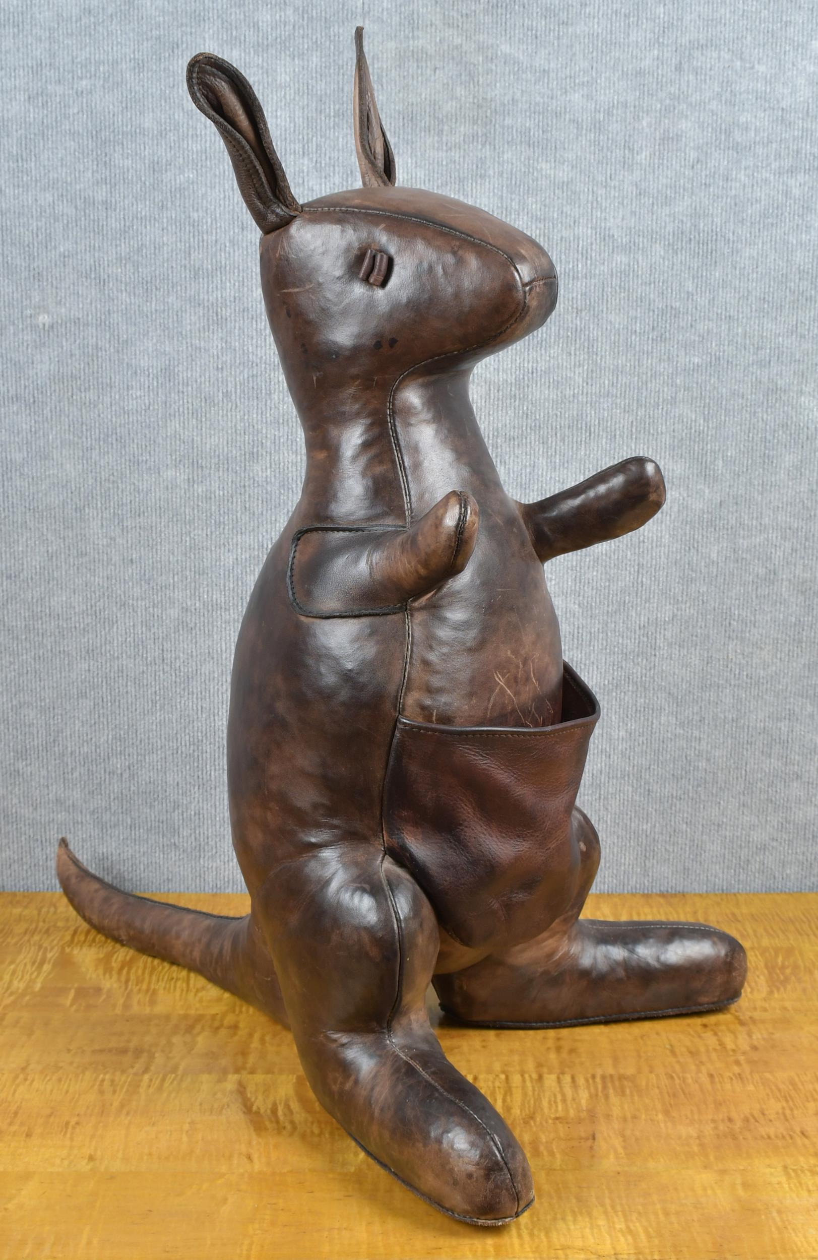 LEATHER KANGAROO. A sewn leather