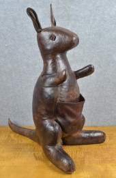 LEATHER KANGAROO. A sewn leath
